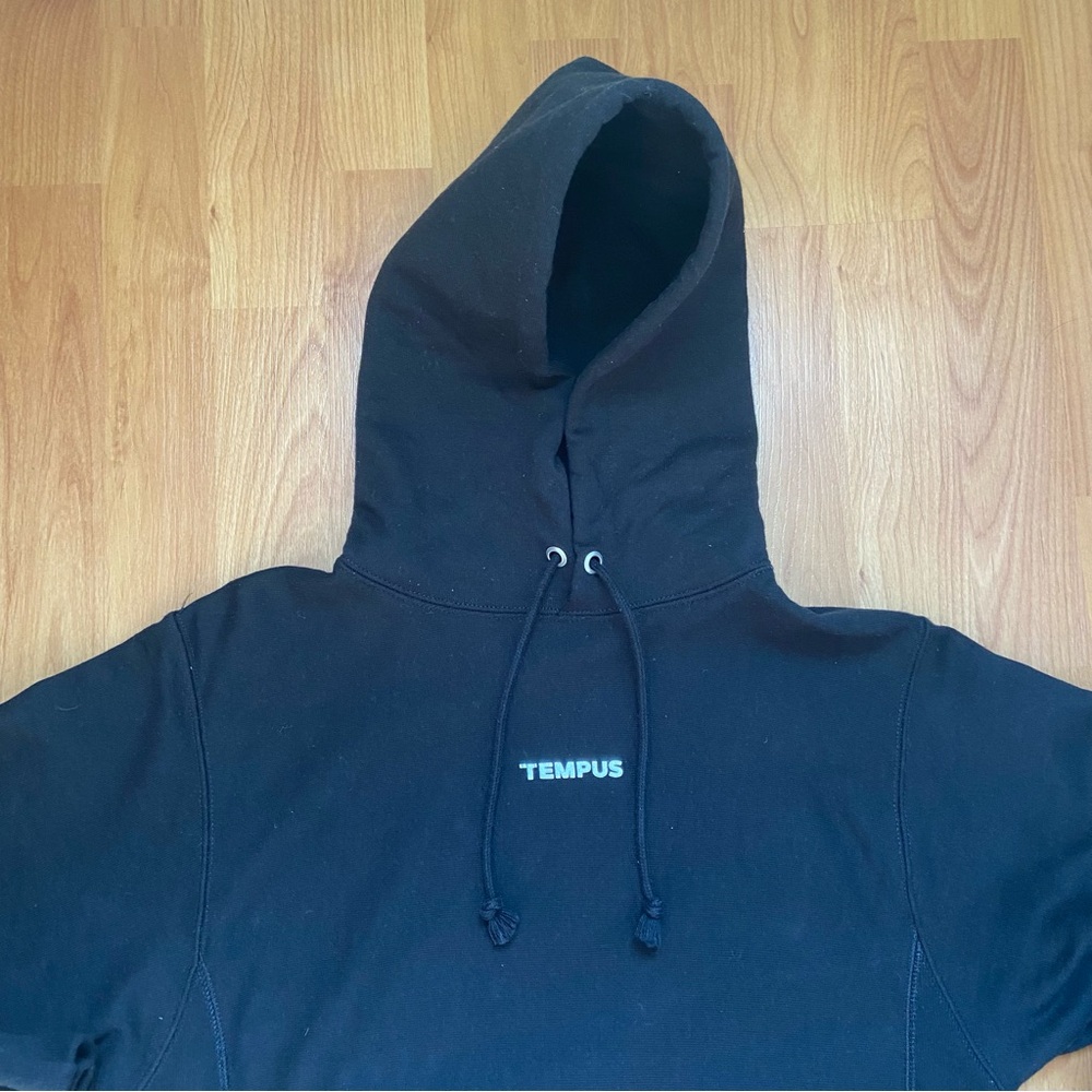 Tempus AI Men’s Champion Collaboration Logo Hoodie Sweatshirt Size Small